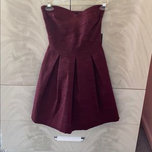 XS Burgundy strapless dress from Express